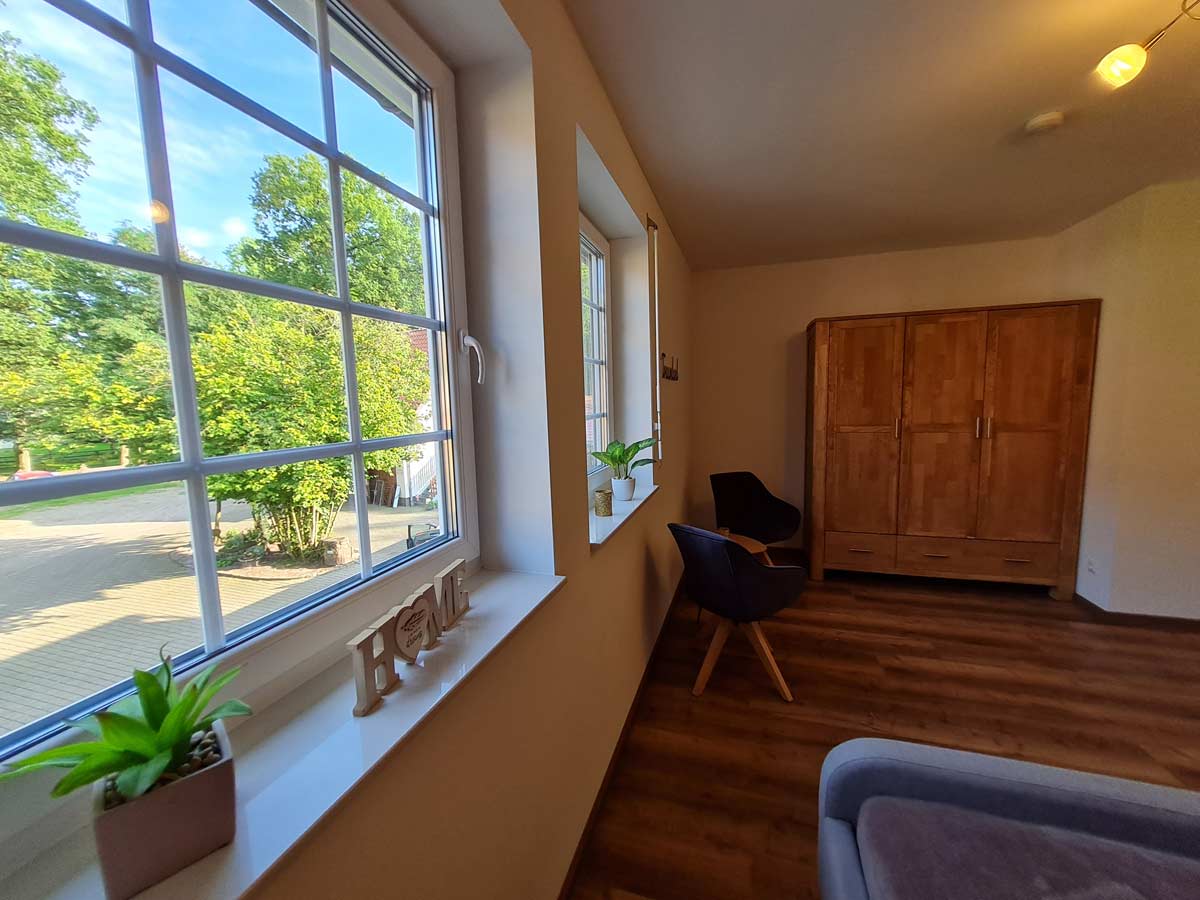 Ausblick Innenhof Ferienwohnung Landliebe | Unterbringung | Ferienhof & Reiterhof Lünzen